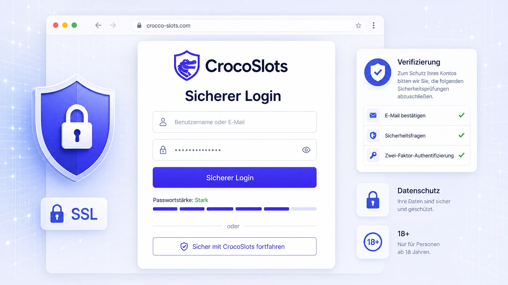 Sicherheit beim CrocoSlots Login